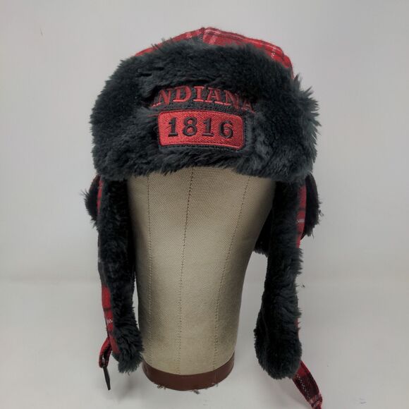 American Outdoors Men's Trapper Hat Red Plaid One Size Ear Flaps - Picture 2 of 11